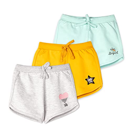 Image of Real Basics Premium Regular Fit Printed Cotton Shorts for Girls (Pack of 3)