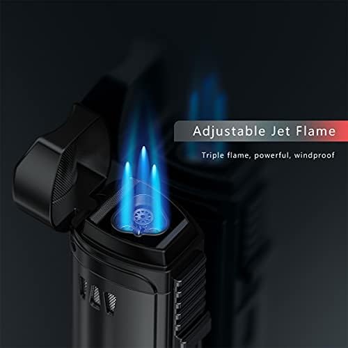 VVAY Triple Jet Flame Lighter Gas Butane Refillable, Sold without Gas