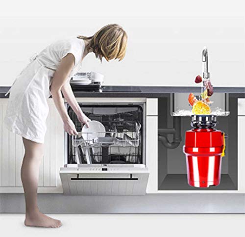 Broyeur de déchets de cuisine rouge durable avec protection contre surcharge