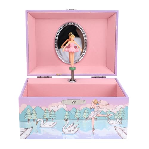 Xiuganpo Joyero Musical de Bailarina, Organizador de Almacenamiento, Caja de Música con Muñeca Giratoria, Almacenamiento de Madera de 5,91 X 4,33 X 3,54 Pulgadas para Anillos (WC-C)