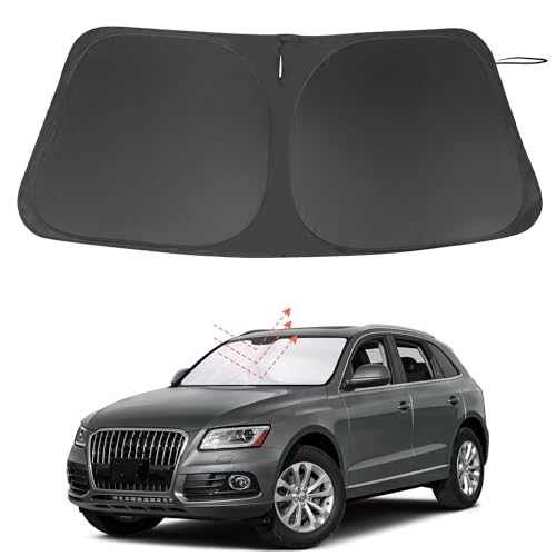 Image of Windshield Sun Shade Custom Fit for 2009-2017 Audi Q5 /2014-2017 Audi SQ5 Accessories Foldable Sunshade Sun Blocker Protect Car from Sun Rays & Heat Damage Keep Car Cooler