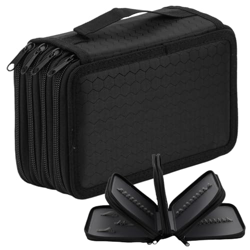 Estuche para Lápices de Dibujo con 72 Ranuras, Estuche de Lápices Oxford de Gran Capacidad de Cuatro Capas, Bolso Organizador de Bolígrafos de Colores con Cremallera para Estudiantes Artista (negro)