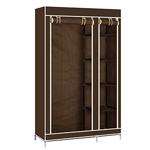 YIMING Armoire Chambre d'Adulte à Deux Portes, Armoire de Rangement Pliable et Portable, Penderie en Tissus Non-tissé, Armoire à Vêtements avec Une Tringle...