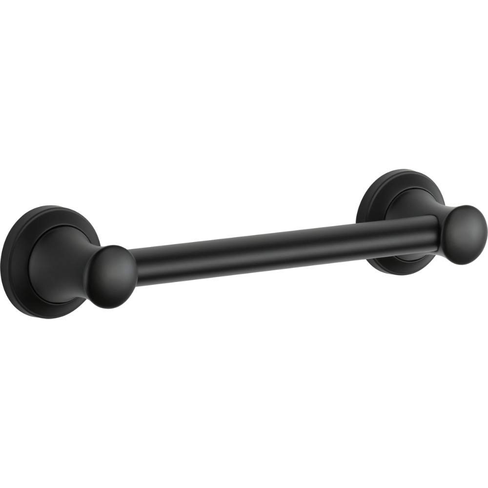 Delta Faucet 41712-BL Transitional Concealed Screw ADA-Compliant Decorative Grab Bar, 12 inch, Flat Black