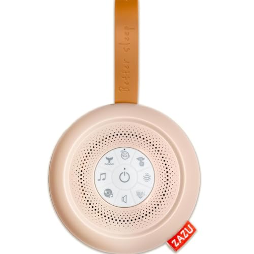 ZAZU Suzy Deluxe Einschlafhilfe für Babys – Geräuschmaschine mit 14 Sounds, Schreisensor, 20-Min-Timer, Weißes Rauschen, USB-C, Tragbar mit Befestigungsband, 100h Akkulaufzeit