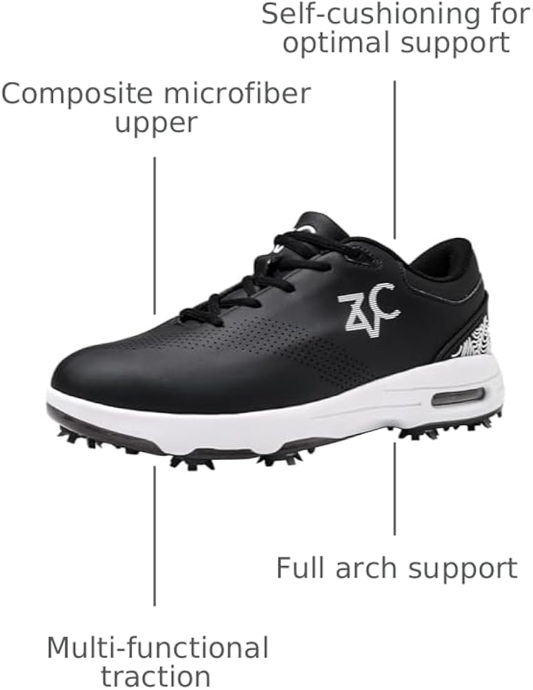 Amazon.com | ZVC Golf Shoes Men with Spikes Non-Slip Water