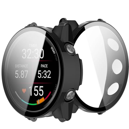 UIUIKA For Garmin Forerunner 570 47mm �J�o�[ �K�[�~�� Forerunner 570 47mm �ی�P�[�X �����K���X�t�B����&PC�t���[�� �����h�~ �Ռ��z�� �X�N���b�`�h�~ �h�o�h�� �w��h�~ �y�ʔ��^�݌v�i�u���b