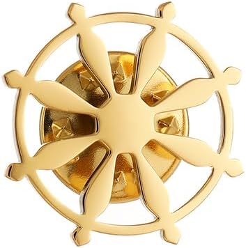 Amazon.com: Stainless Steel Gold Anchor Rudder Suit Badge Lapel Pin and ...