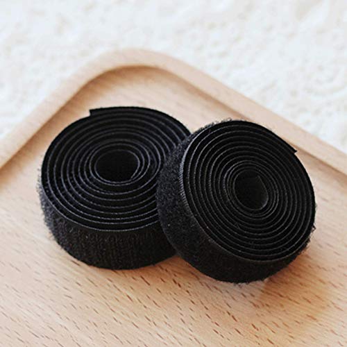 Minghaoda Sew on Hook and Loop Style 1 Inch Non-Adhesive Back Nylon Strips Fabric Fastener Non-Adhesive Interlocking Tape Black, 5 Yard - Thumbnail 6