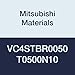 Mitsubishi Materials VC4STBR0050T0500N10 VC4STB Series Carbide Miracle End Mill, 4 Short Flute, Ball Nose Taper Shape, 10 mm Neck Length, 0.5 mm Corner Radius, 5? Taper Angle, 3 mm LOC