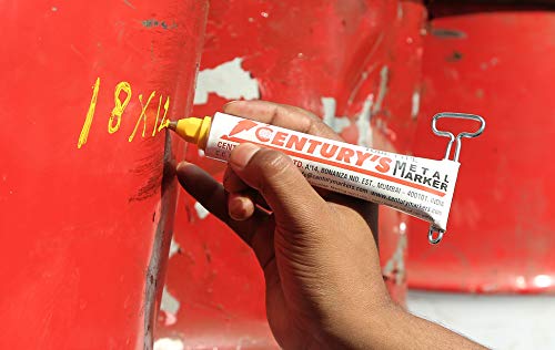 Bricoloco Tubo marcador industrial de tinta punta bola para escribir en metal, madera, caucho, tela, acero, vidrio, plásticos y hormigón o piedra. Formulación especial. (Blanco, 10)