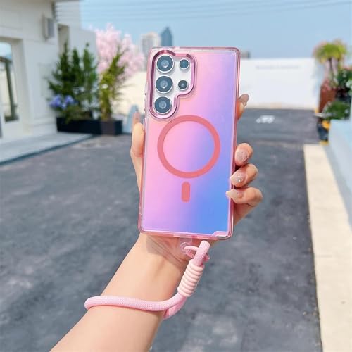Coque antichoc Samsung S24 avec bracelet magnétique et lanière tendance