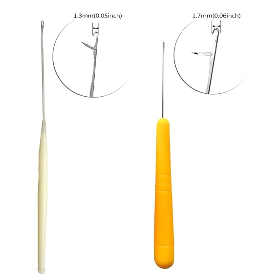 5 Different Sizes Latch Hook Crochet Needle Set Hair Crochet Hook Tools for Hair Braiding, Scarf & Rug Making and Crafts DIY