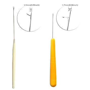 5 Different Sizes Latch Hook Crochet Needle Set Hair Crochet Hook Tools for Hair Braiding, Scarf & Rug Making and Crafts DIY