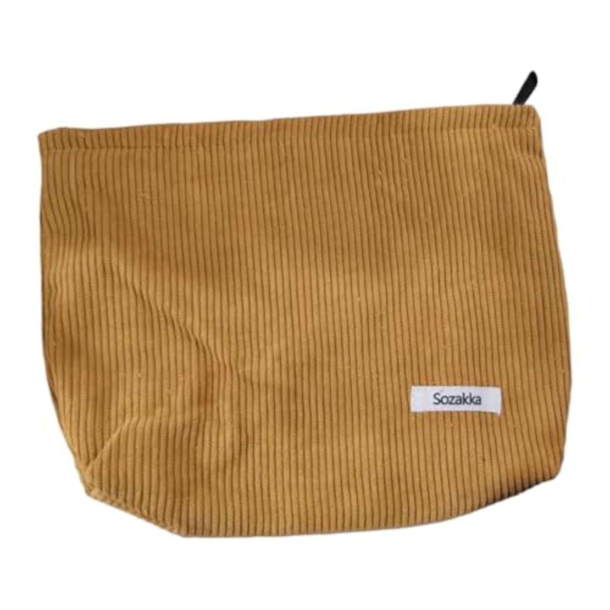 Large Capacity Yellow Corduroy Cosmetic Bag