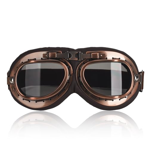 BADALU Motorcycle Goggles Steampunk Aviator Pilot Vintage Sunglasses - Anti Sand Dust Dirtbike Motocross Riding Goggles for Men helmet driving glasses