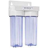 Max Water 10" 2-Stage Whole House Water Filter System with Clear Filter Housing and 3/4" Inlet - Compatible with 10" x 2.5" Water Filters (Filters Not Included)
