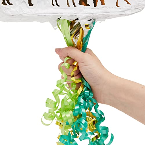 Number 1 Pull String Pinata For Wild One 1St Birthday Party Decorations, Zoo Theme (16.5 X 11.6 X 3 In) #TOP6