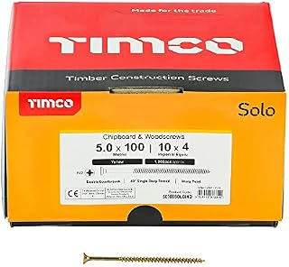 Packs of 1000-5.0 x 100mm (10 x 4") Professional TIMCO Solo Wood Screw POZI COUNTERSUNK - Free Next Working Day DELIVERY