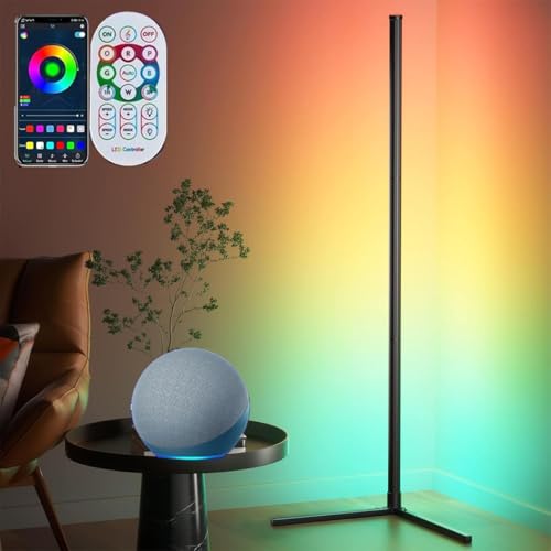 Alexa対応 コーナーライト RGBフロアランプ 音楽連動機能搭載 スマートモダン設計 1600万色のカスタムカラー & 68以上のシーンモード APP・リモコン操作 寝室・リビング・ゲームルーム用
