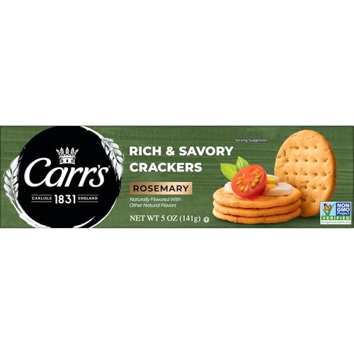 Carr's Crackers, Baked Snack Crackers, Party Snacks, Rosemary, 5oz Box (1 Box) - image 4