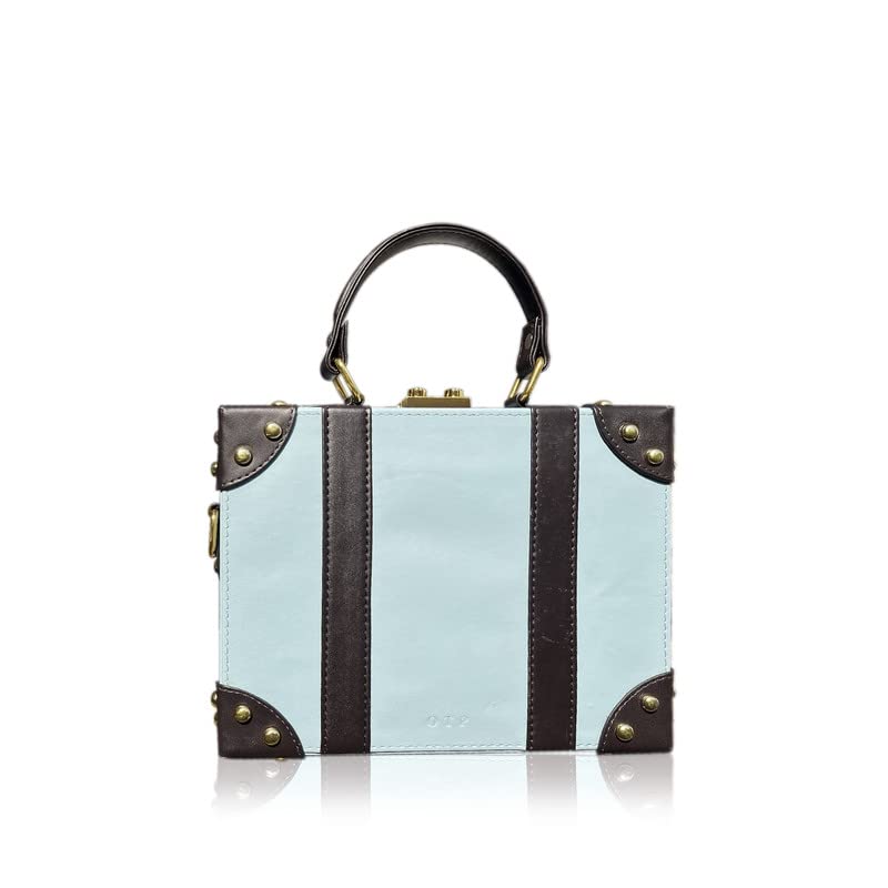 Office to party - vintage trunk handbag- powder blue women girl stylish handbag HB0945645