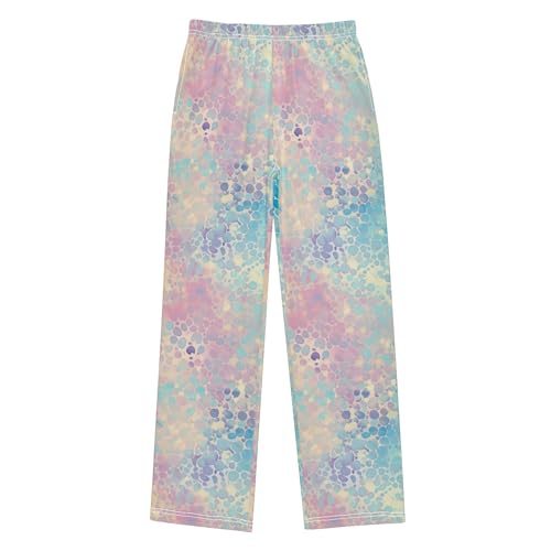 Glitter Texture Long Pajama Pants Elastic Waist PJ Bottoms with Pockets S A1105682