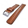 Wrist Envy Racing Horween Leather Watch Strap 18mm 20mm 21mm 22mm Quick Release Pins (20mm, Caramel Brown) #3