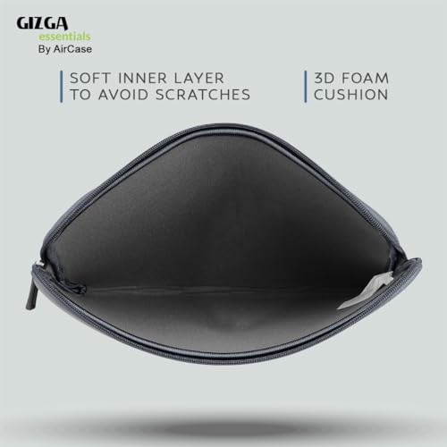Image of AirCase Gizga Protective Laptop Bag Sleeve fits Upto 14.1 inch Laptop /MacBook, Wrinkle Free, Padded, Waterproof Light Neoprene case Cover Pouch, for Men & Women, Grey- 6 Months Warranty