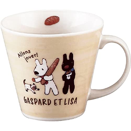 山加商店 リサ&ガスパール マグカップ 約340ml 電子レンジ対応 パン 日本製 イエロー