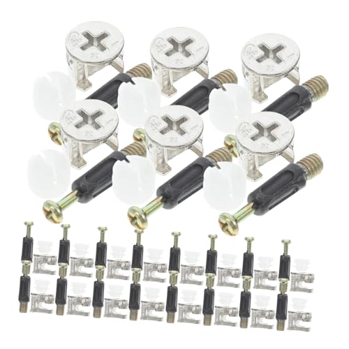 Cabilock 24juegos Conectores Para Muebles De Kit Con Varillas Autorroscantes y Tuercas Excéntricas Para Armario Herrajes De Conexión Para Muebles Para Ensamblaje y Reemplazo De Herrajes De