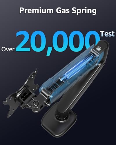 Image of MOUNTUP Single Monitor Desk Mount, Adjustable Gas Spring Monitor Arm Support Max 32 Inch Screen, Computer Monitors Stand with Clamp /Grommet Mounting Base, VESA Mounts Fit 4.4-17.6lbs Computer, Black