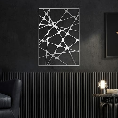 OZF Abstract Line Metal Wall Art, Modern Geometric Irregular Shape