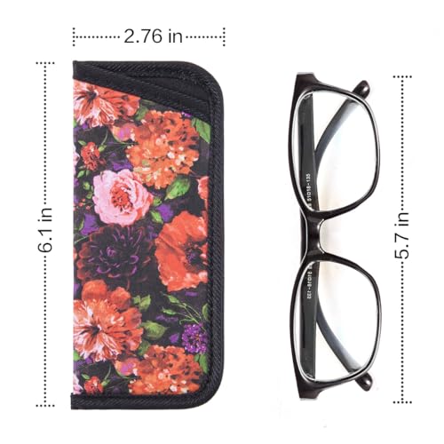 Image of TRIUMPH VISION Reading Glasses Pouch Eyeglass Sleeve Soft Case Slim 3 Pack | Alternative to Bulky Case Lightweight,Neoprene Lined Padded Protect Optical lens Slip in, Cute Pattern Portable for Daily Use