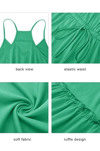 Image of Newshows Women's Summer Casual Dress Cute A Line Ruffle Hem Flattering Fit Beach Vacation Sundress