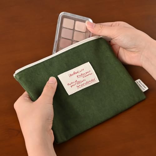 Image of Monolike Archive 247 Faded Flat Pouch, Light Gray - Makeup Bag, Cosmetic Bag, Travel Bag, Toiletry Bag, Organizer, Storage Bag