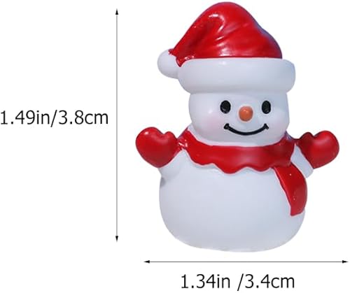 Miniatura 2 de LUOZZY Figuras de muñeco de nieve en miniatura de Navidad, adorno de muñeco de nieve de resina para micro paisaje, mini maceta de jardín, decoración