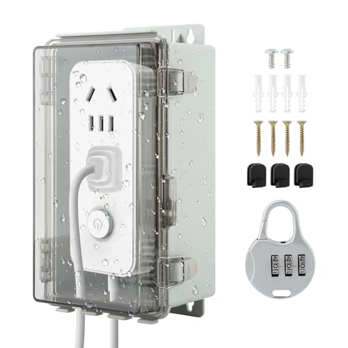 Large Outdoor Electrical Box,Outdoor Extension Cord Cover,IP65 Water-proof Outdoor Outlet Covers,Water-proof Extension Cord Covers For Plug, Extension Cables, Holiday Lights