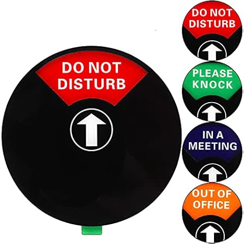 Aoliandatong Privacy Sign, Do Not Disturb Sign, Out of Office Sign, Please Knock Sign, in a Meeting Sign, Office Sign, Conference Sign for Offices, 5 Inch, Black Cover