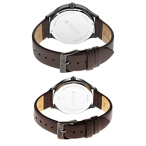 Titan Analog Green Dial Men's Watch-NP9400494204QL01/NP9400494204QL01 Genuine Leather, Brown Strap - Image 2