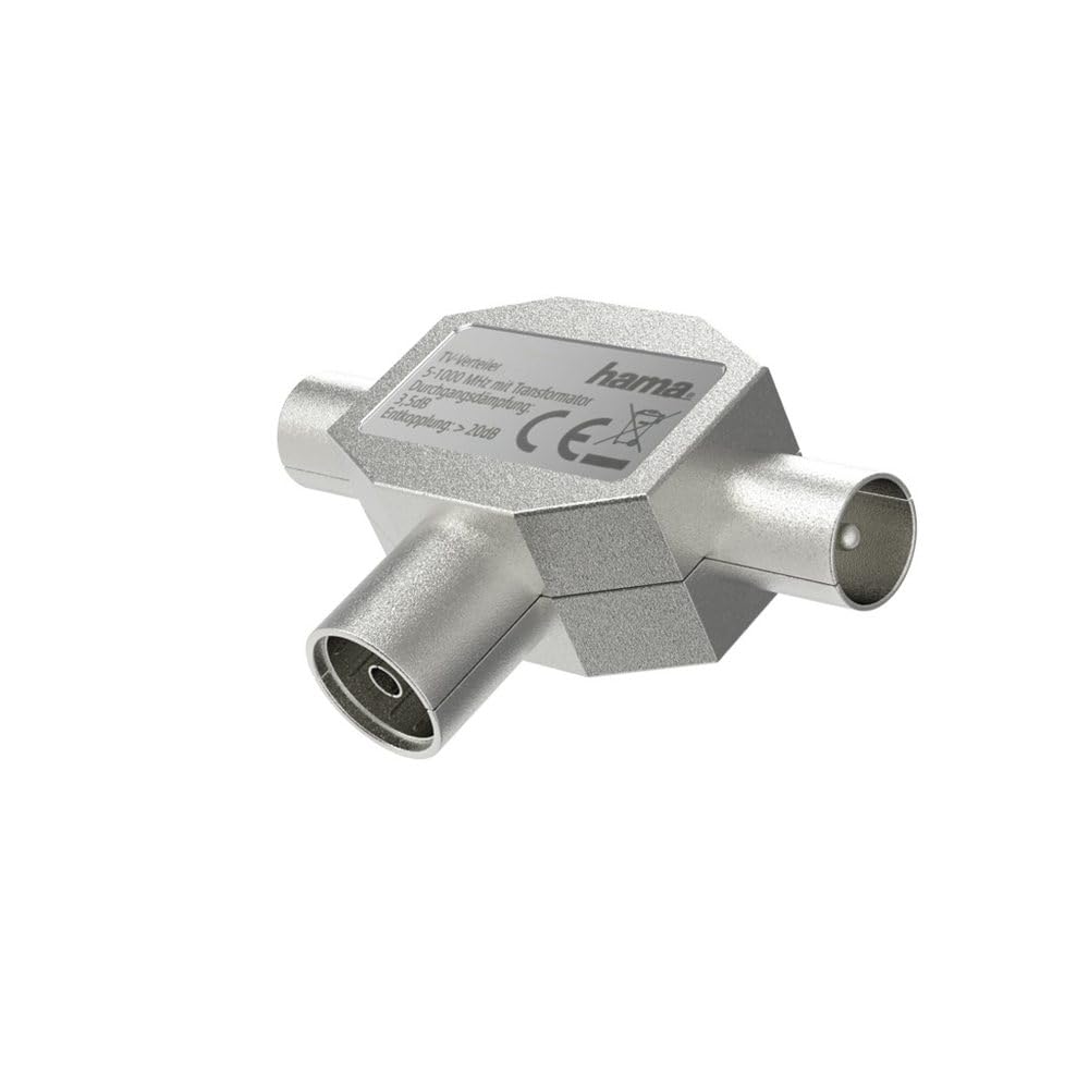 Hama 00205236 Antenna Splitter 2-Way Cable Tv Splitter Audio Video...
