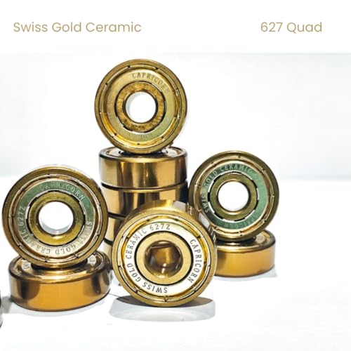 Image of Professional Swiss Gold Ceramic Bearings -quad,inline. (627)