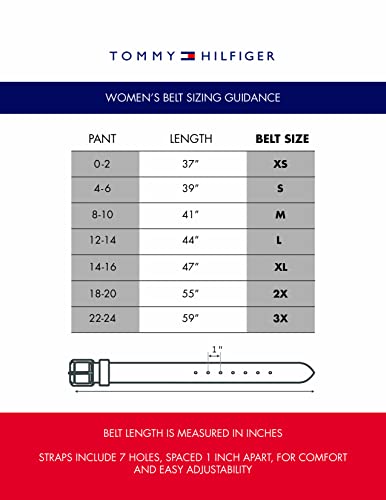 Tommy Hilfiger Women's 100% Leather Fashion Belt, Navy Casual, Small #TOP5