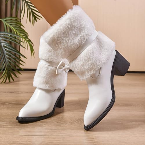 Bottines d'hiver confortables à col synthétique isolant et enfilage rapide