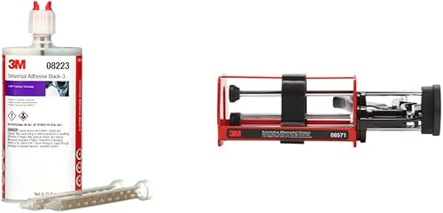 3M Adhesivo universal negro - 3, 08223, alta viscosidad, relleno de huecos, duradero, industrial, cartucho de 6.8 fl oz + aplicador de cartucho
