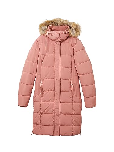 TOM TAILOR Damen Puffer Mantel mit Kapuze , fading rose, XL – Ansicht 4