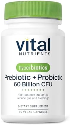 Hyperbiotics Vital Nutrients Prebiotic and Probiotic for Women and Men | 60 Billion CFU | Pre and Probiotics Supports Digestive Health, Constipation, Diarrhea, Gas & Bloating* | 30 Vegan Capsules