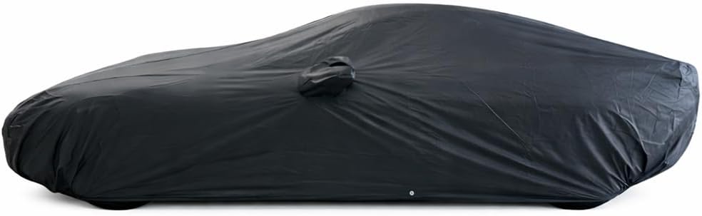 SR1 Performance USA C7 Corvette Car Cover - Ultraguard PEVA Indoor/Outdoor Waterproof All Season - Custom High End Fit for 2014-2019 Stingray, Z51, Z06, Grand Sport Corvettes (Black with Gray Stripes)
