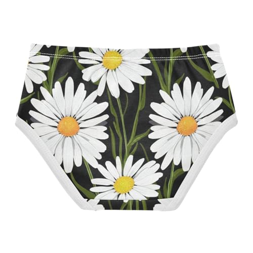 White Daisies Black Toddler Underwear Custom 2t Cotton Little Girl Panties Animals Briefs Girls Undies2