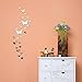 Modern Fashional 3d DIY Butterfly and Flower Art Silver Acrylic Mirror Wall Sticker Home Decor for Living Room Bedroom